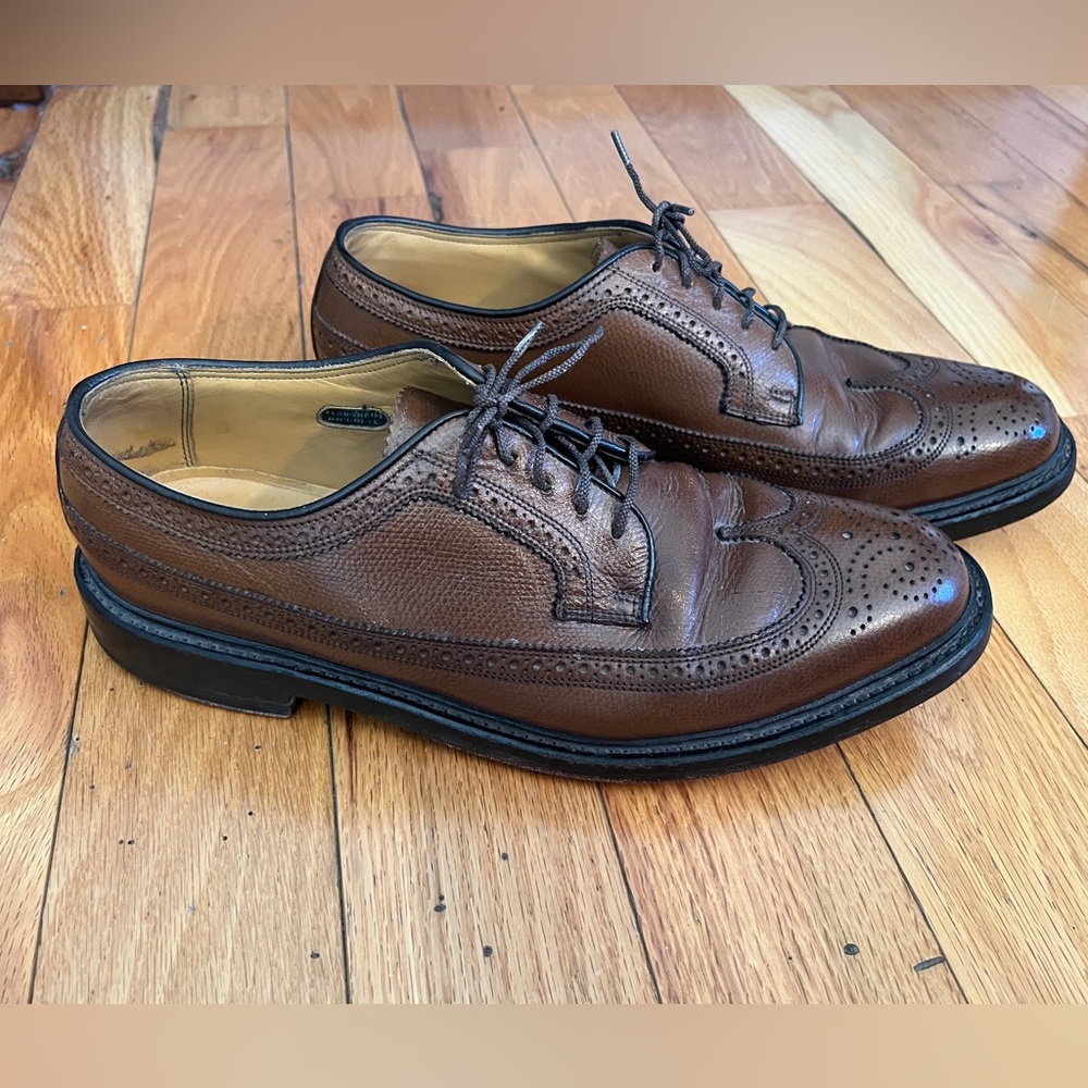 Vintage Florsheim Imperial 17109 Size 9.5 D Wingtip Brown‎ Pebbled